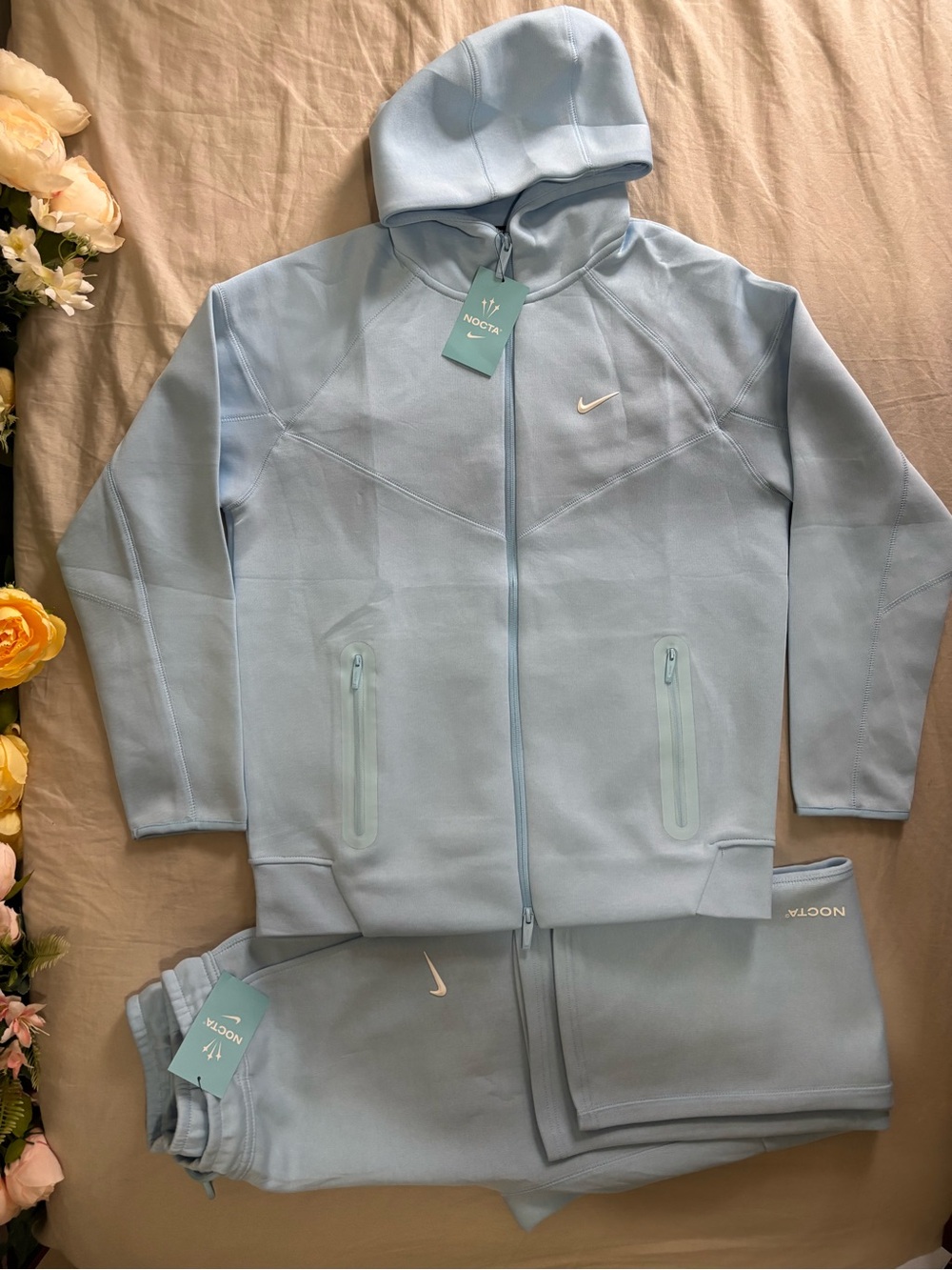 Nike Nocta Tracksuit Blue Full‑Zip Hooded Jacket and sweatpants, L